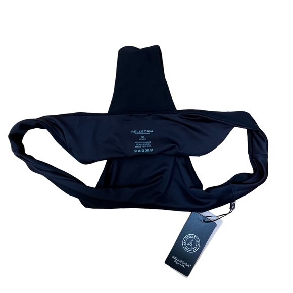 RELLECIGA Black Cheeky Brazilian Cut Bikini Bottom Women's Size M - Picture 3 of 5